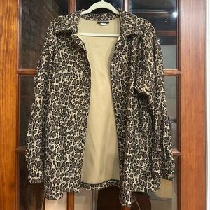 Notations Tan and Brown Animal Print Blouse